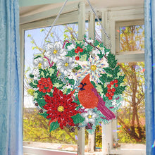 Load image into Gallery viewer, Christmas Special Shaped+Round Diamond Painting Art Wall Decor Wreath (Cardinal)