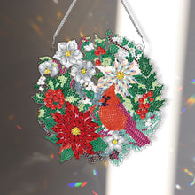 Load image into Gallery viewer, Christmas Special Shaped+Round Diamond Painting Art Wall Decor Wreath (Cardinal)