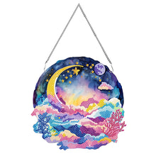Load image into Gallery viewer, Acrylic Coloured Clouds Starry Sky Single-Sided Diamond Painting Hanging Pendant