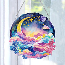 Load image into Gallery viewer, Acrylic Coloured Clouds Starry Sky Single-Sided Diamond Painting Hanging Pendant