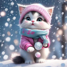 Load image into Gallery viewer, Diamond Painting - Full Round - snow cat (30*30CM)