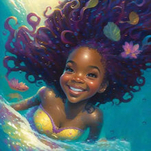 Load image into Gallery viewer, Diamond Painting - Full Round - black girl (30*30CM)