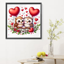 Load image into Gallery viewer, Diamond Painting - Full Round - Valentine love owl (30*30CM)