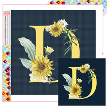 Load image into Gallery viewer, Diamond Painting - Full Square - flower letter D (35*35CM)