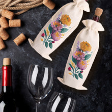 Load image into Gallery viewer, Bird Diamond Painting Burlap Wine Gift Bags for Christmas Wedding Birthday Party