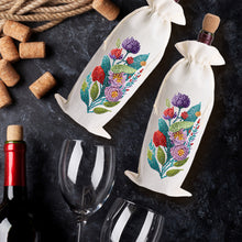 Load image into Gallery viewer, Bird Diamond Painting Burlap Wine Gift Bags for Christmas Wedding Birthday Party
