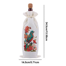 Load image into Gallery viewer, Bird Diamond Painting Burlap Wine Gift Bags for Christmas Wedding Birthday Party