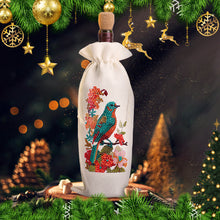 Load image into Gallery viewer, Bird Diamond Painting Burlap Wine Gift Bags for Christmas Wedding Birthday Party