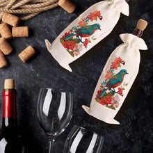 Load image into Gallery viewer, Bird Diamond Painting Burlap Wine Gift Bags for Christmas Wedding Birthday Party