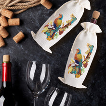 Load image into Gallery viewer, Bird Diamond Painting Burlap Wine Gift Bags for Christmas Wedding Birthday Party