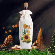Load image into Gallery viewer, Bird Diamond Painting Burlap Wine Gift Bags for Christmas Wedding Birthday Party