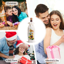 Load image into Gallery viewer, Bird Diamond Painting Burlap Wine Gift Bags for Christmas Wedding Birthday Party