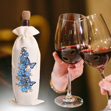 Load image into Gallery viewer, Bird Diamond Painting Burlap Wine Gift Bags for Christmas Wedding Birthday Party