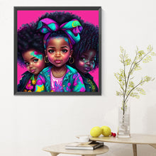 Load image into Gallery viewer, Diamond Painting - Full Round - black girl (30*30CM)