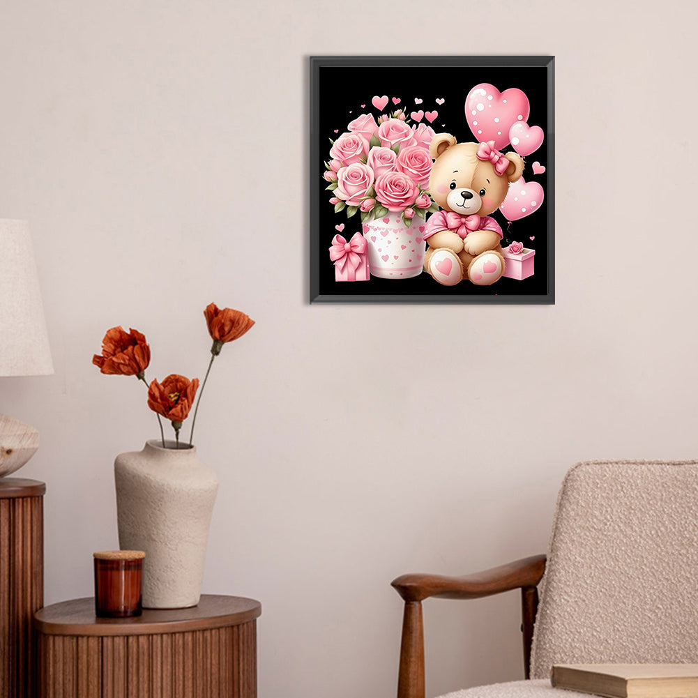 Diamond Painting - Full Round - love rose bear (30*30CM)
