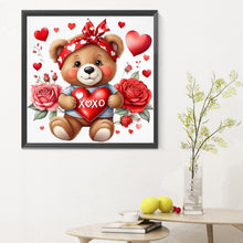 Load image into Gallery viewer, Diamond Painting - Full Round - love rose bear (30*30CM)