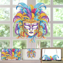 Load image into Gallery viewer, Acrylic Single-Sided 5D DIY Diamond Painting Hanging Pendant (Purple Blue Mask)