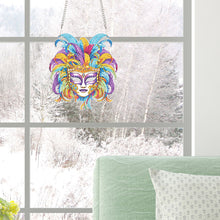 Load image into Gallery viewer, Acrylic Single-Sided 5D DIY Diamond Painting Hanging Pendant (Purple Blue Mask)