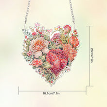Load image into Gallery viewer, Acrylic Single-Sided 5D DIY Diamond Painting Hanging Pendant (Heart Flower Grass