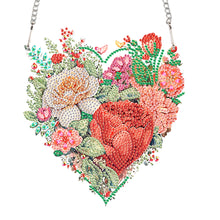 Load image into Gallery viewer, Acrylic Single-Sided 5D DIY Diamond Painting Hanging Pendant (Heart Flower Grass