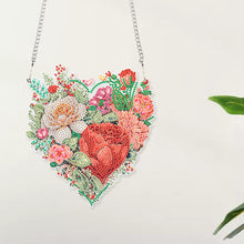 Load image into Gallery viewer, Acrylic Single-Sided 5D DIY Diamond Painting Hanging Pendant (Heart Flower Grass
