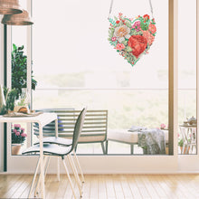 Load image into Gallery viewer, Acrylic Single-Sided 5D DIY Diamond Painting Hanging Pendant (Heart Flower Grass