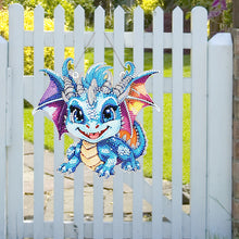 Load image into Gallery viewer, Acrylic Single-Sided DIY Diamond Painting Hanging Pendant (Blue Dinosaur Baby)