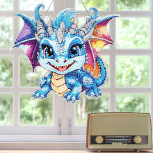 Load image into Gallery viewer, Acrylic Single-Sided DIY Diamond Painting Hanging Pendant (Blue Dinosaur Baby)