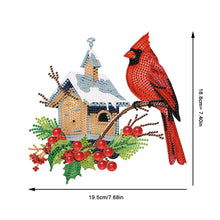 Load image into Gallery viewer, Acrylic Single-Sided DIY Diamond Painting Hanging Pendant (Bird House Cardinal)