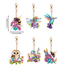 Load image into Gallery viewer, 6 PCS Butterfly Double Sided Special Shape Diamond Painting Keychain Pendant