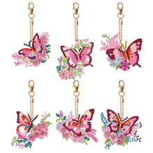 Load image into Gallery viewer, 6 PCS Butterfly Double Sided Special Shape Diamond Painting Keychain Pendant