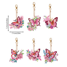Load image into Gallery viewer, 6 PCS Butterfly Double Sided Special Shape Diamond Painting Keychain Pendant