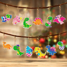 Load image into Gallery viewer, 12PCS Cartoon Dinosaur Double Sided Diamond Painting Keychain for Beginner Adult
