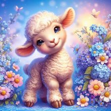 Load image into Gallery viewer, Diamond Painting - Full Round - Sheep and Flower¡¤Blue (30*30CM)