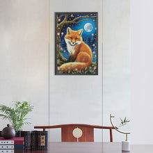 Load image into Gallery viewer, Diamond Painting - Full Round - Fox under the moon (30*45CM)