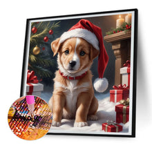 Load image into Gallery viewer, Diamond Painting - Full Round - Christmas puppy (30*30CM)