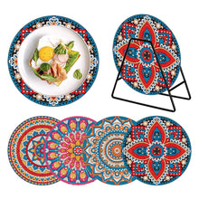 Load image into Gallery viewer, 4 PCS Acrylic Mandala Diamond Painted Placemat Eco-Friendly Placemat with Holder