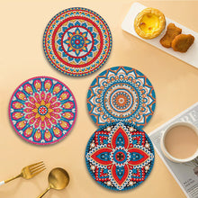 Load image into Gallery viewer, 4 PCS Acrylic Mandala Diamond Painted Placemat Eco-Friendly Placemat with Holder