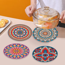 Load image into Gallery viewer, 4 PCS Acrylic Mandala Diamond Painted Placemat Eco-Friendly Placemat with Holder