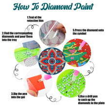 Load image into Gallery viewer, 4 PCS Acrylic Mandala Diamond Painted Placemat Eco-Friendly Placemat with Holder