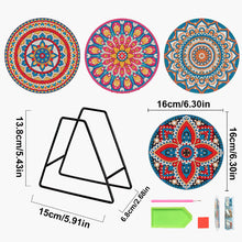 Load image into Gallery viewer, 4 PCS Acrylic Mandala Diamond Painted Placemat Eco-Friendly Placemat with Holder