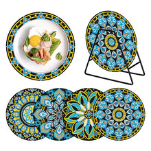 Load image into Gallery viewer, 4 PCS Acrylic Mandala Diamond Painted Placemat Eco-Friendly Placemat with Holder