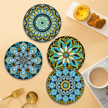Load image into Gallery viewer, 4 PCS Acrylic Mandala Diamond Painted Placemat Eco-Friendly Placemat with Holder
