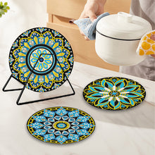 Load image into Gallery viewer, 4 PCS Acrylic Mandala Diamond Painted Placemat Eco-Friendly Placemat with Holder