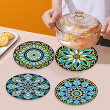 Load image into Gallery viewer, 4 PCS Acrylic Mandala Diamond Painted Placemat Eco-Friendly Placemat with Holder