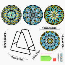 Load image into Gallery viewer, 4 PCS Acrylic Mandala Diamond Painted Placemat Eco-Friendly Placemat with Holder