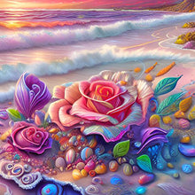Load image into Gallery viewer, Diamond Painting - Full Round - Colorful beach with roses (30*30CM)