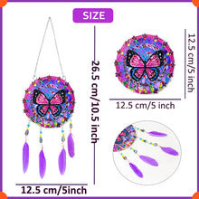 Load image into Gallery viewer, Double Sided Diamond Art Hanging Pendant Feather Wind Chime for Home Wall Decor