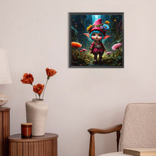 Load image into Gallery viewer, Diamond Painting - Full Round - Dwarf girl in the forest (30*30CM)