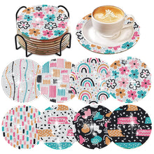 Load image into Gallery viewer, 8 Pcs Acrylic Diamond Painting Art Coasters Kit with Holder (Beautiful Pattern)